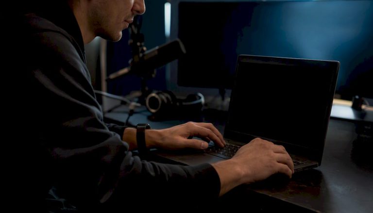 Content creator preparing video captions export