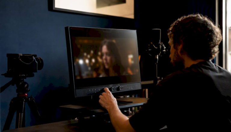 Creator adjusting video clip for face blur