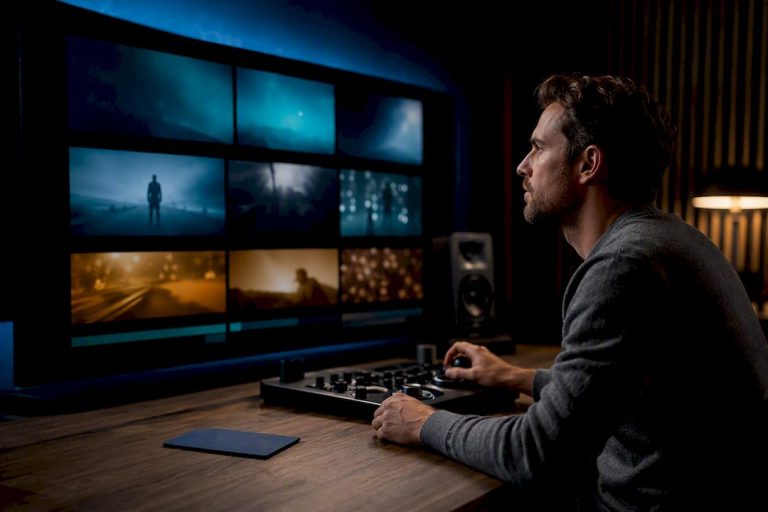 Creator reviewing an AI video test