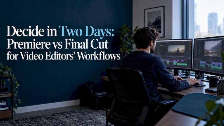 Editor comparing two video editing workflows