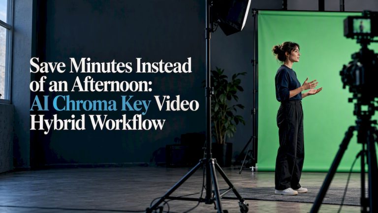 Presenter filming in front of green screen