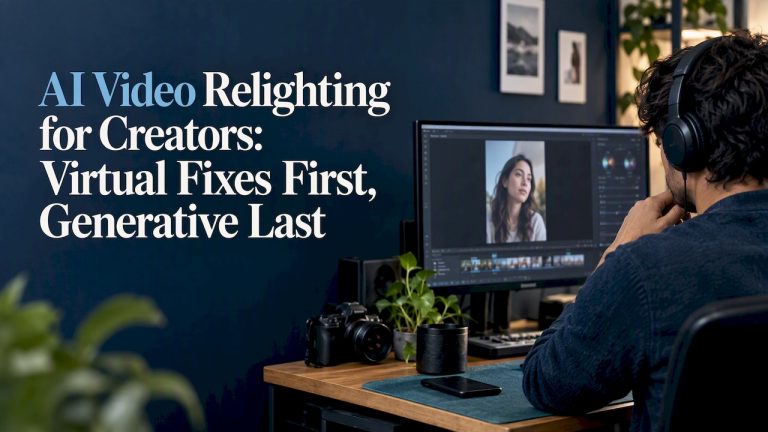 Editor adjusting light in portrait video footage