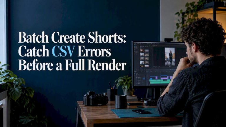 Editor checking a sample batch render