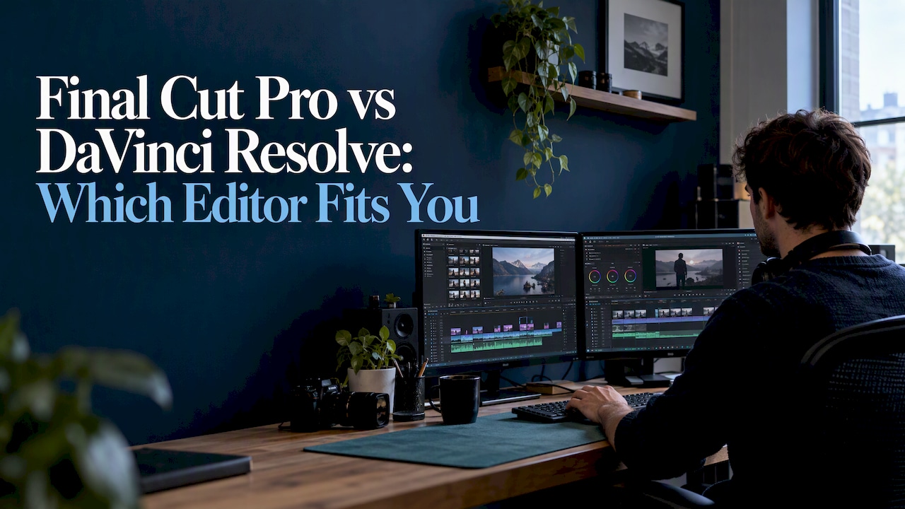 Editor comparing Final Cut Pro and DaVinci Resolve