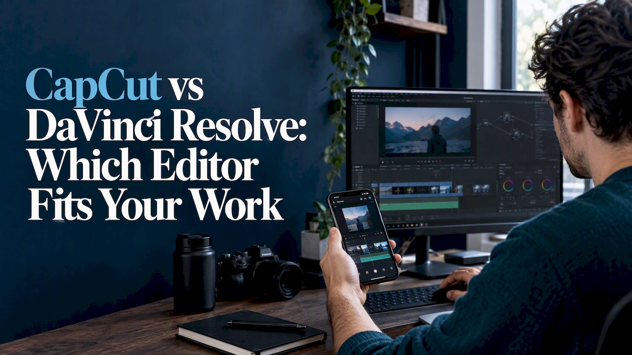 Creator comparing CapCut and DaVinci Resolve