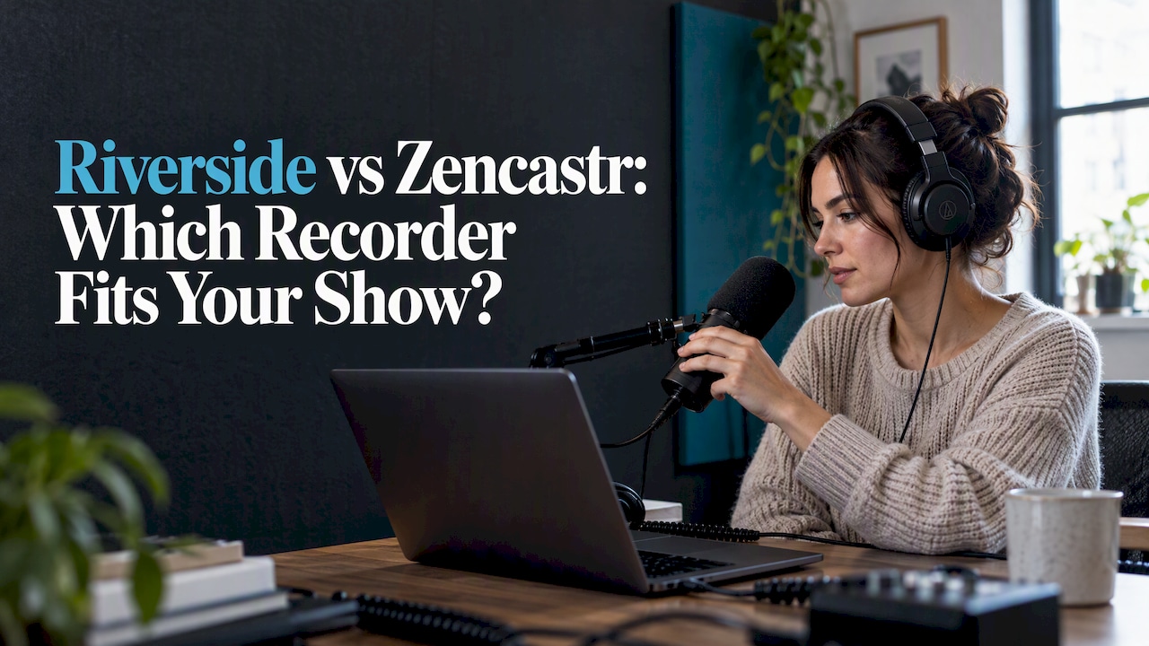 Podcaster testing a remote recording setup