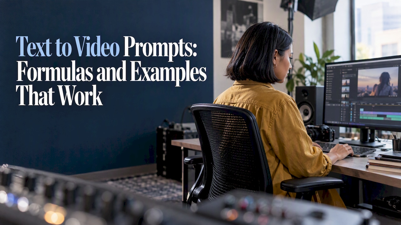 Creator entering a prompt beside generated video